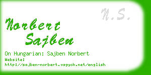 norbert sajben business card